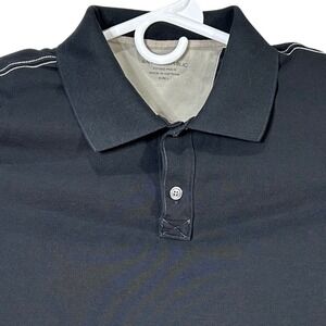Banana Republic Mens Black Fitted Polo Shirt Size Large Short Sleeve Stretch